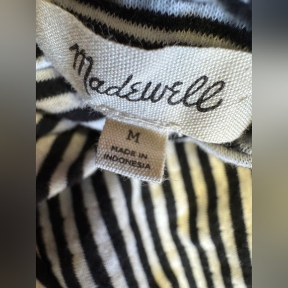 Madewell Crop EUC Striped White/Black Size Medium - Picture 7 of 8